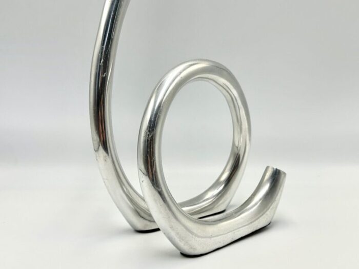 curly aluminium candleholder from les objects 1980s 10