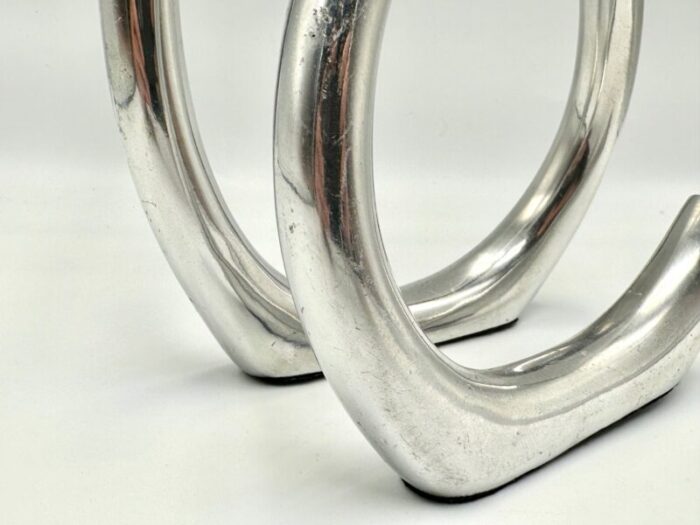 curly aluminium candleholder from les objects 1980s 13