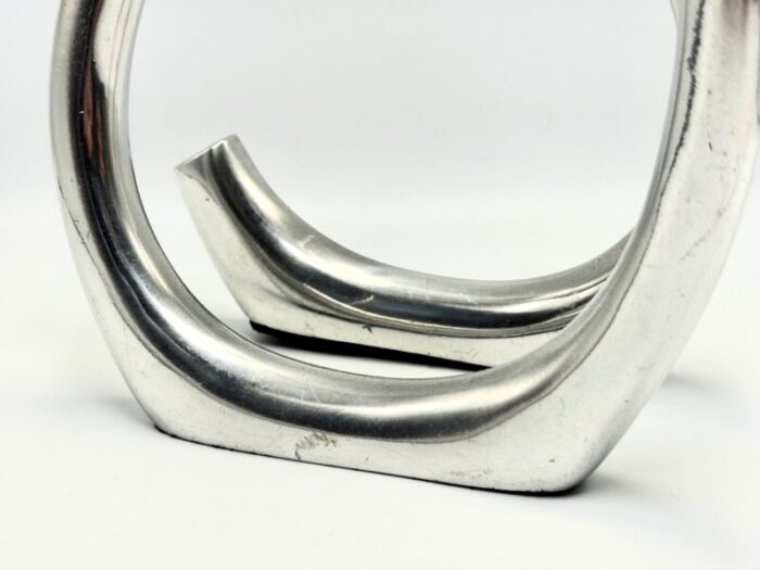 curly aluminium candleholder from les objects 1980s 8