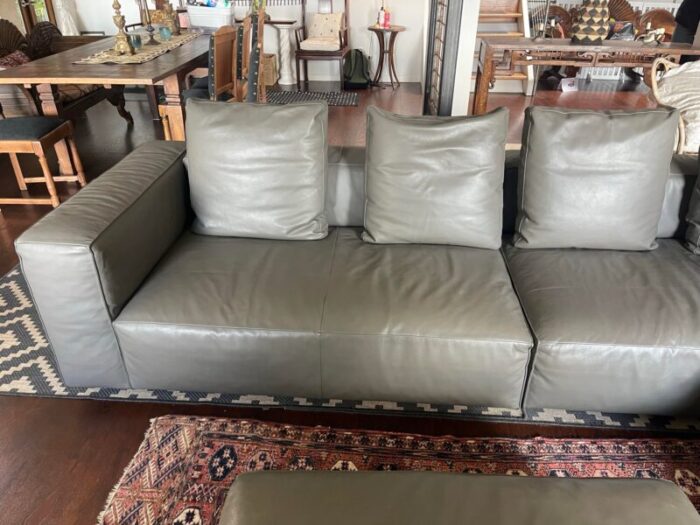 custom gray leather nils sectional sofa by ligne roset 0252