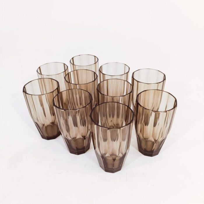 czech art deco glassware set from moser glassworks 1920s set of 11 10