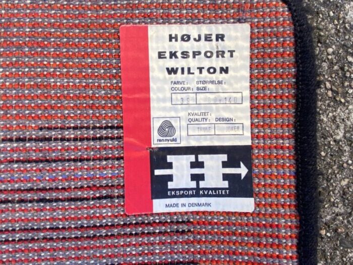 danish wool carpet from hojer eksport wilton 1970s 14