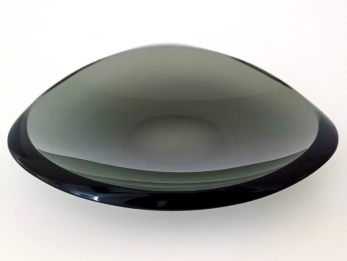 dark green glass ashtray by max ingrand for fontana arte italy 1950s 5