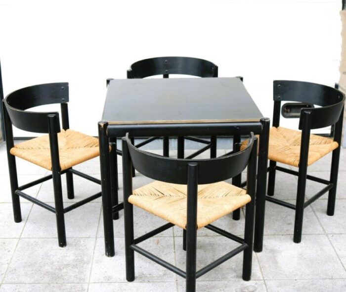 dining set attributed to mogens lassen for fritz hansen 1964 set of 5 1051