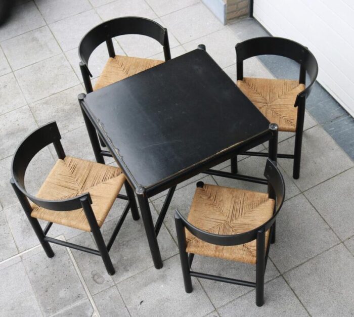 dining set attributed to mogens lassen for fritz hansen 1964 set of 5 5028