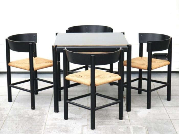 dining set attributed to mogens lassen for fritz hansen 1964 set of 5 7167