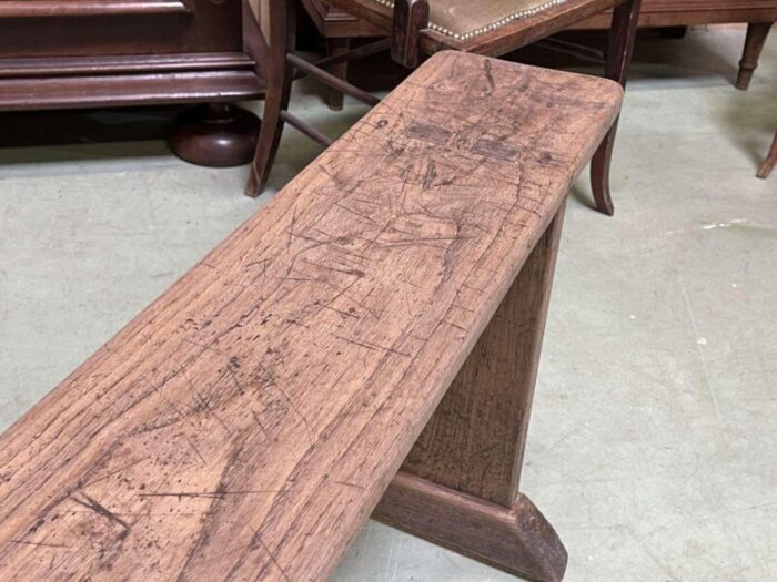 early 20th century chestnut farm table bench 5760