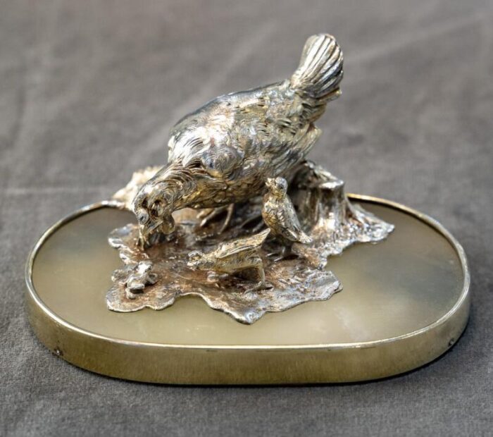 edmond lhote sculpture group 1910 sterling silver 7557