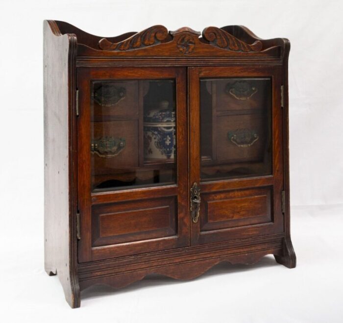 edwardian pipe holder in oak 1890s 9