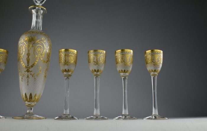 empire decor crystal liquor service from saint louis 1800s set of 11 4