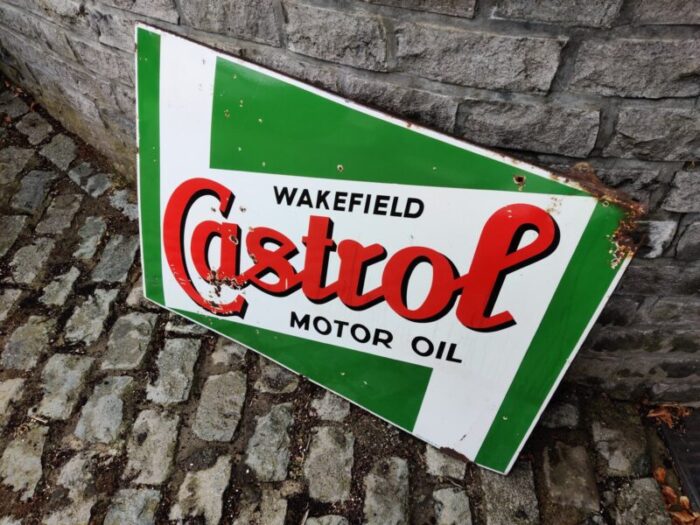 enamel castrol sign 1960s 2