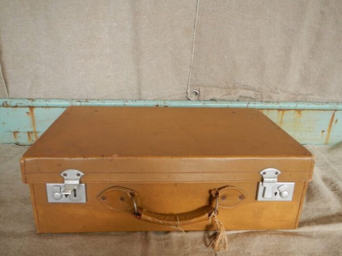 english leatherette suitcase with key 1960s 1