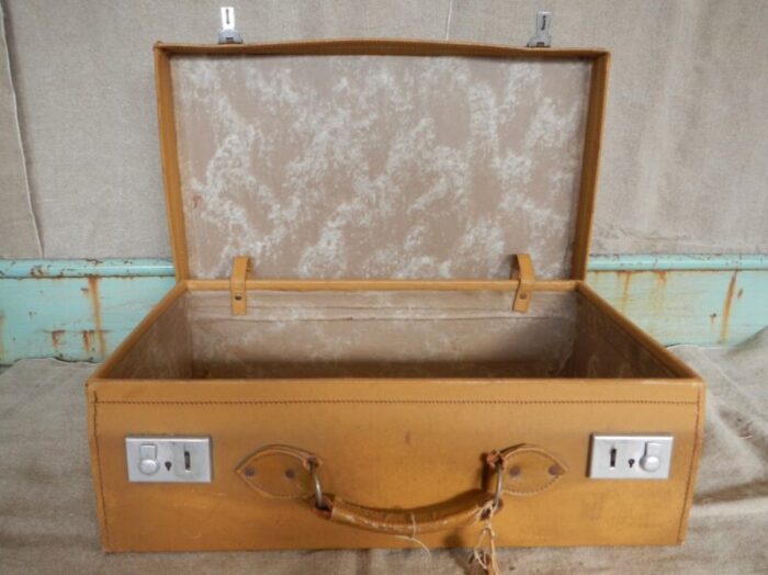 english leatherette suitcase with key 1960s 2