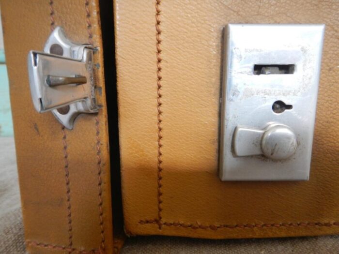 english leatherette suitcase with key 1960s 5