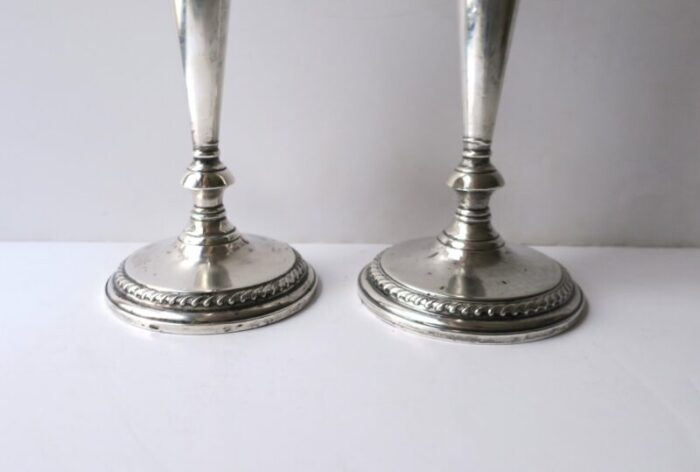 english sterling silver candlesticks pair 4068