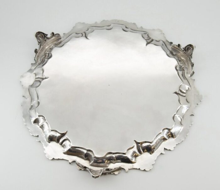 english sterling silver circular salver tray by robert harper london 1859 10