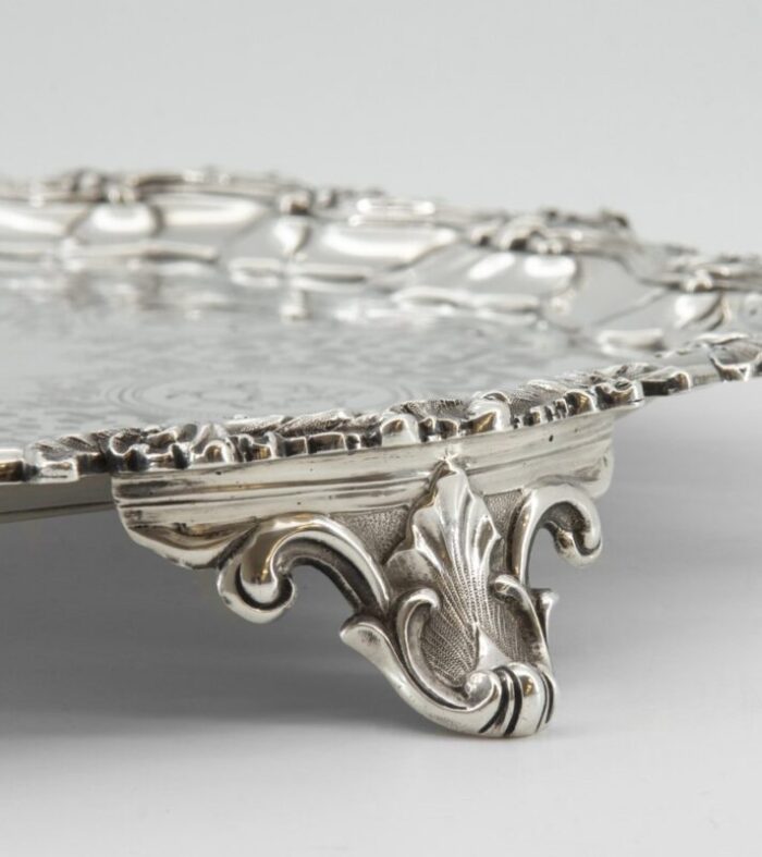 english sterling silver circular salver tray by robert harper london 1859 4