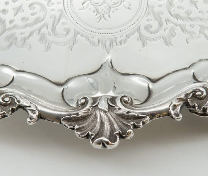 english sterling silver circular salver tray by robert harper london 1859 6