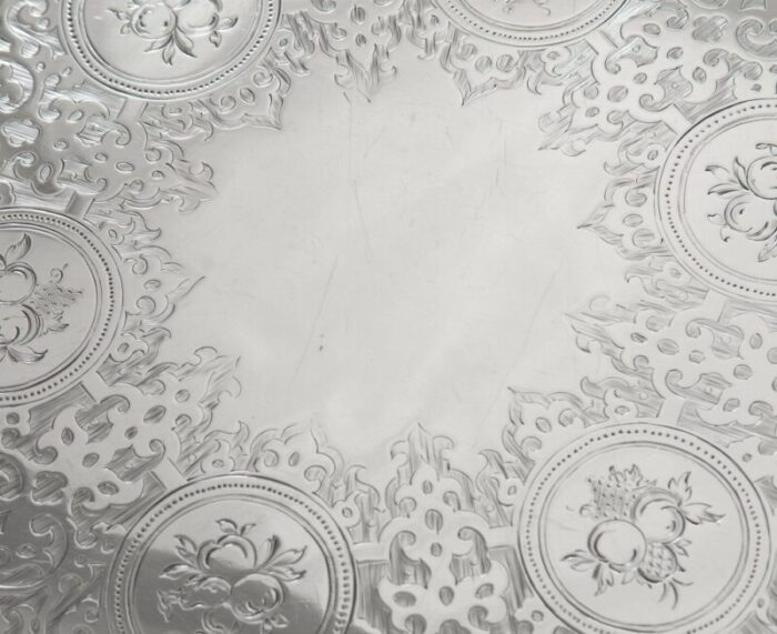 english sterling silver circular salver tray by robert harper london 1859 8