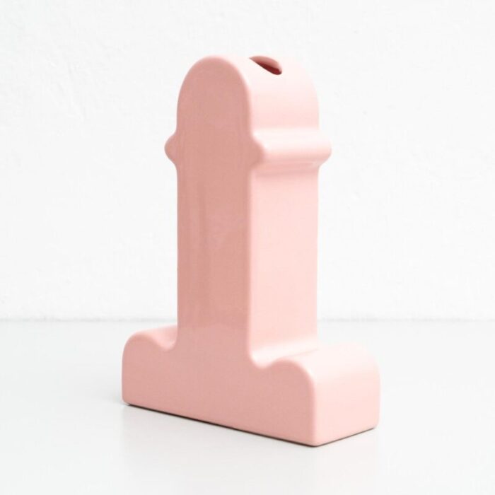 ettore sottsass pink ceramic shiva flower vase attributed to bd barcelona 2021 8