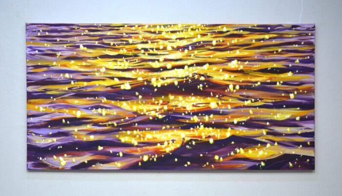 evening glare on the water 6 original contemporary painting 2842