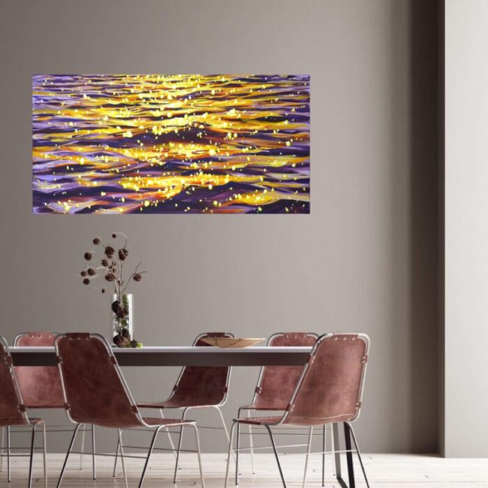 evening glare on the water 6 original contemporary painting 6018