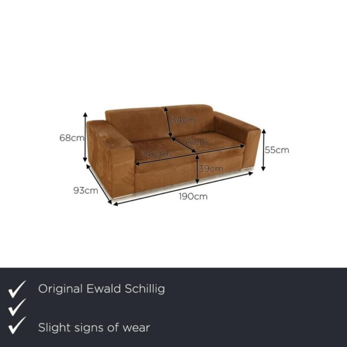 fabric three seater brown sofa from ewald schillig 7670