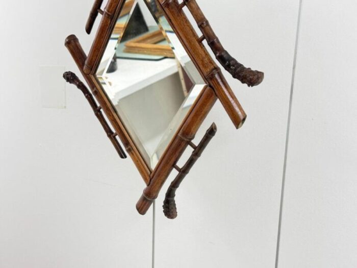 faux bamboo mirror france 1950s 9345