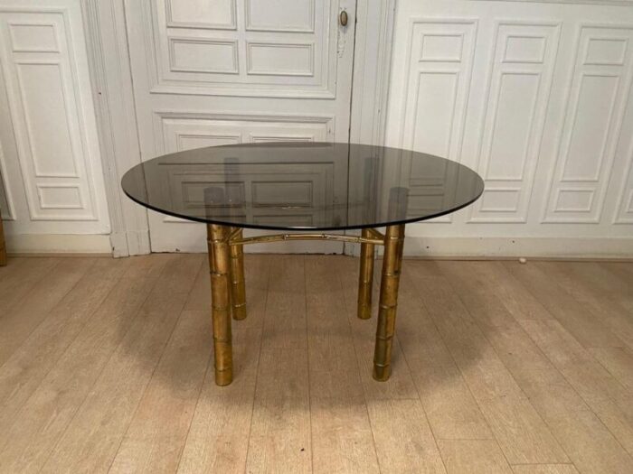 faux golden bamboo dining table 1970s 1440