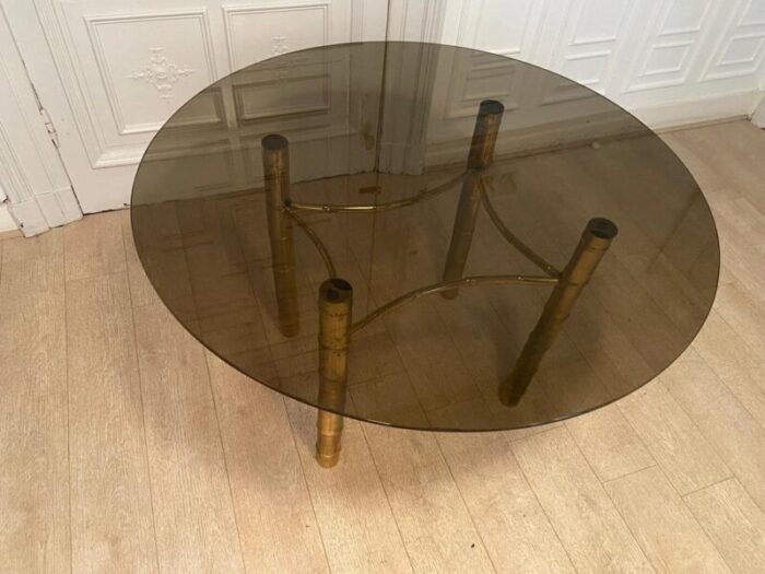 faux golden bamboo dining table 1970s 1987