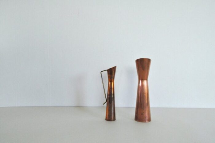 flower vases in copper 1950s set of 2 5