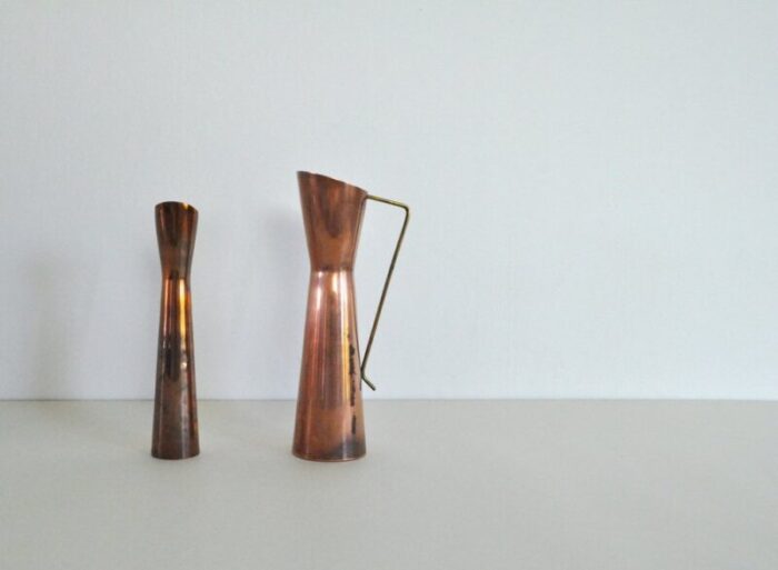 flower vases in copper 1950s set of 2 6