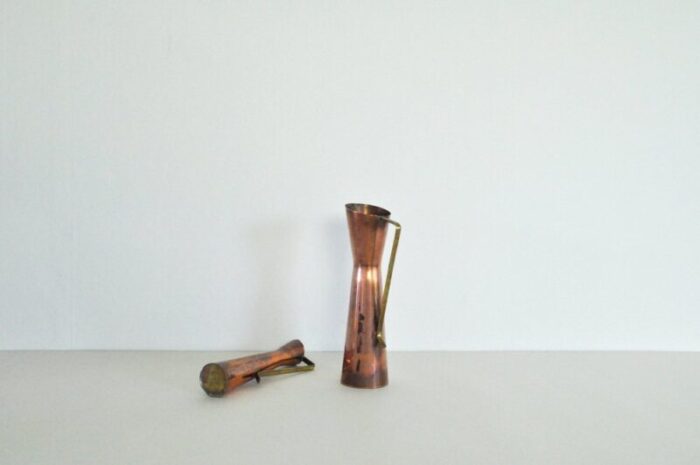 flower vases in copper 1950s set of 2 8