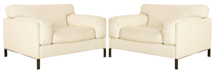 frau leather armchair set from poltrona set of 2 0083