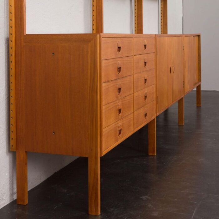 free standing teak wall unit by rud thygesen and johnny srensen for hg furniture denmark 1960s 6773