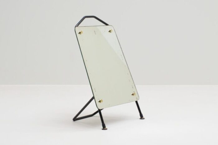 french black metal table mirror 1960s 7149