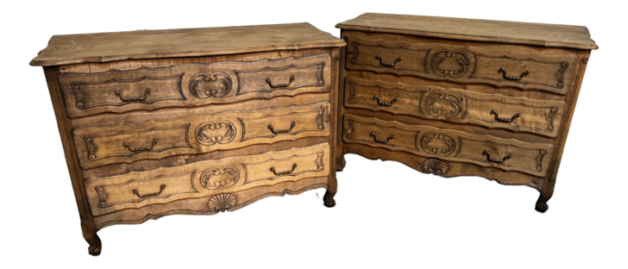 french bleached oak chests of drawers 1920s set of 2 6775