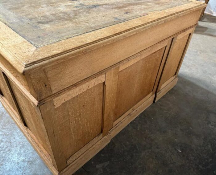 french bleached oak pedestal desk 1880s 5597