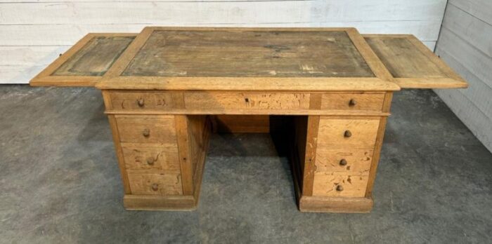 french bleached oak pedestal desk 1880s 9405