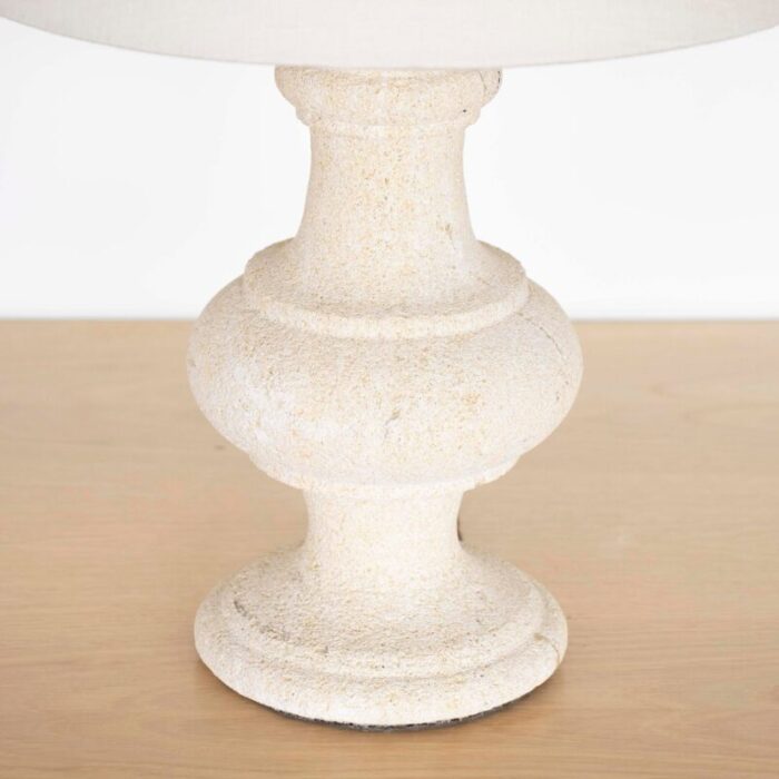 french carved limestone table lamp 2187