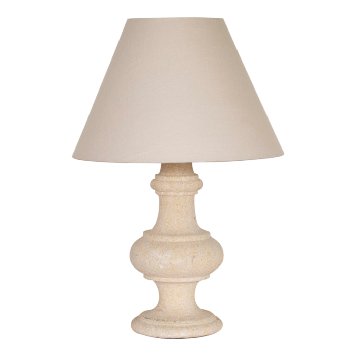 french carved limestone table lamp 2720