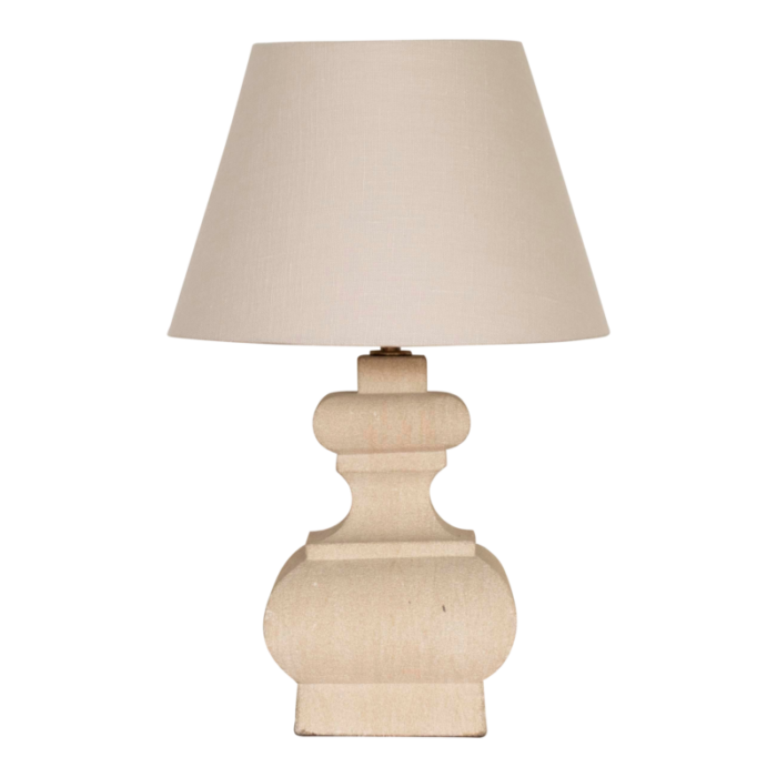 french carved limestone table lamp 6677