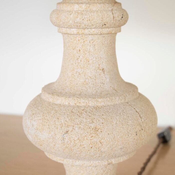 french carved limestone table lamp 8143