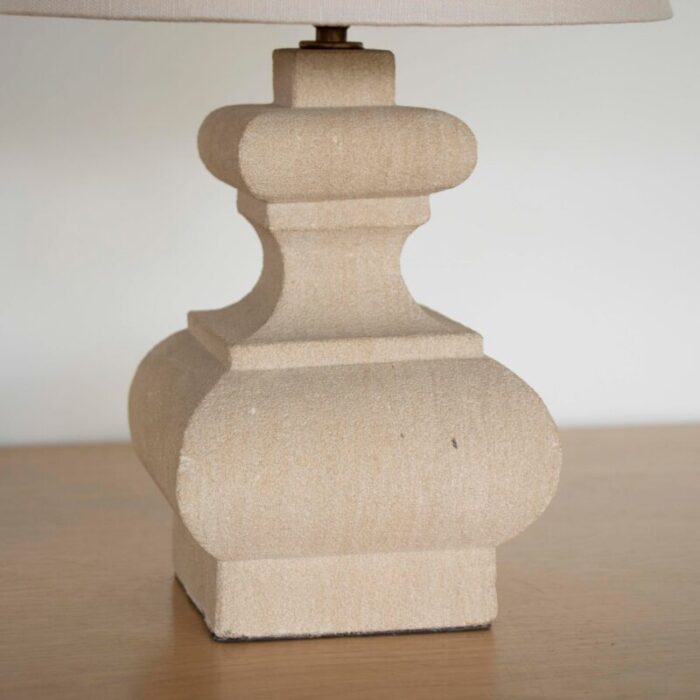 french carved limestone table lamp 8976