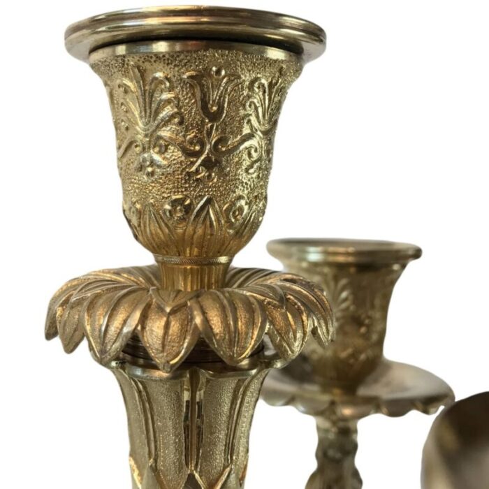 french empire candleholders in gilded bronze 1800s set of 2 10