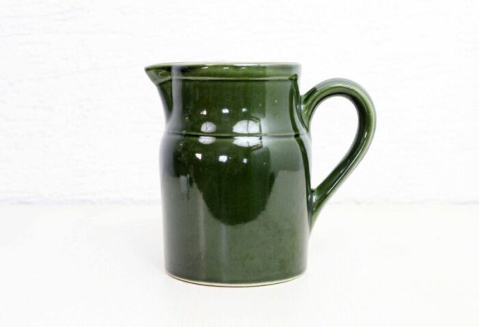 french enamelled stoneware pitcher from digoin 1960s 4