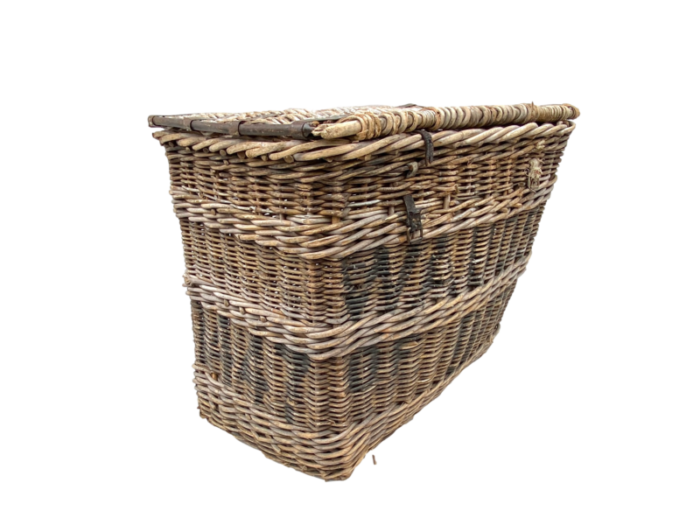 french lidded traveling trunk basket 4445