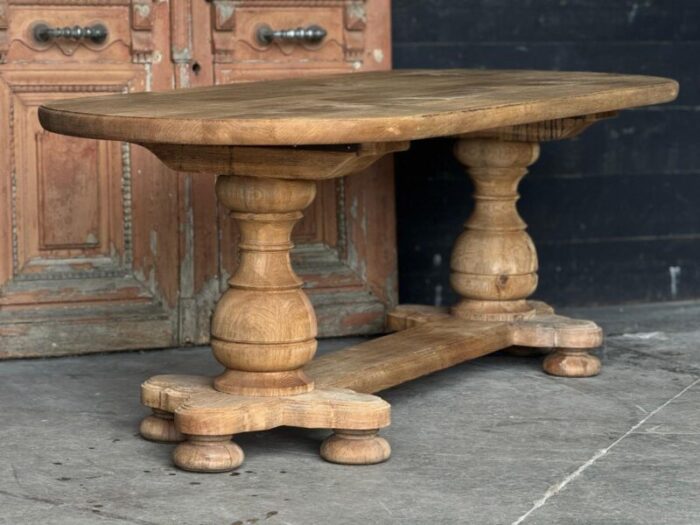 french monastery bleached oak dining table 1925 2188