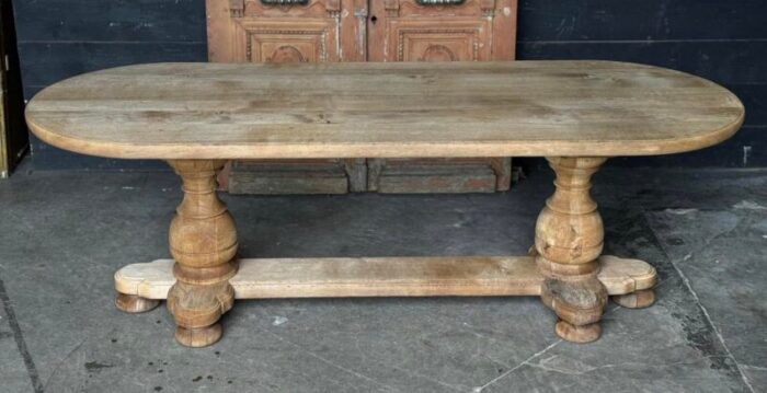 french monastery bleached oak dining table 1925 4319