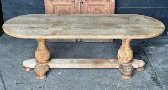 french monastery bleached oak dining table 1925 8590